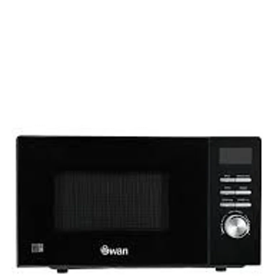 BOXED SWAN 20L 700W DIGITAL MICROWAVE IN BLACK - COLLECTION ONLY