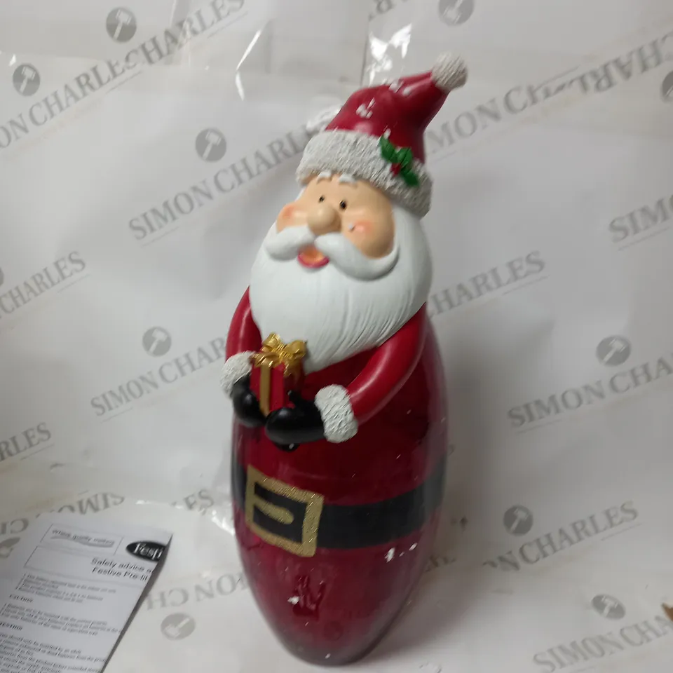 BOXED FESTIVE PRE-LIT LARGE GLASS CHRISTMAS CHARACTER - SANTA