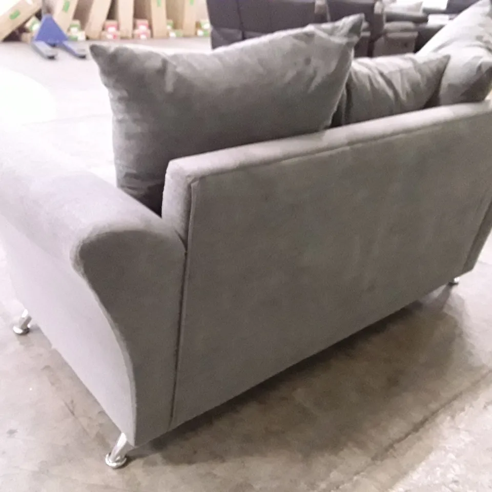 QUALITY DESIGNER 2 SEATER SOFA - GREY FABRIC
