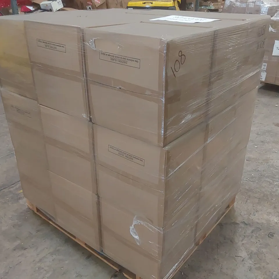 PALLET CONTAINING APPROXIMATELY 100 MARISSA CHROME TOUCH TABLE LAMP WHITE SHADE EURO PLUG