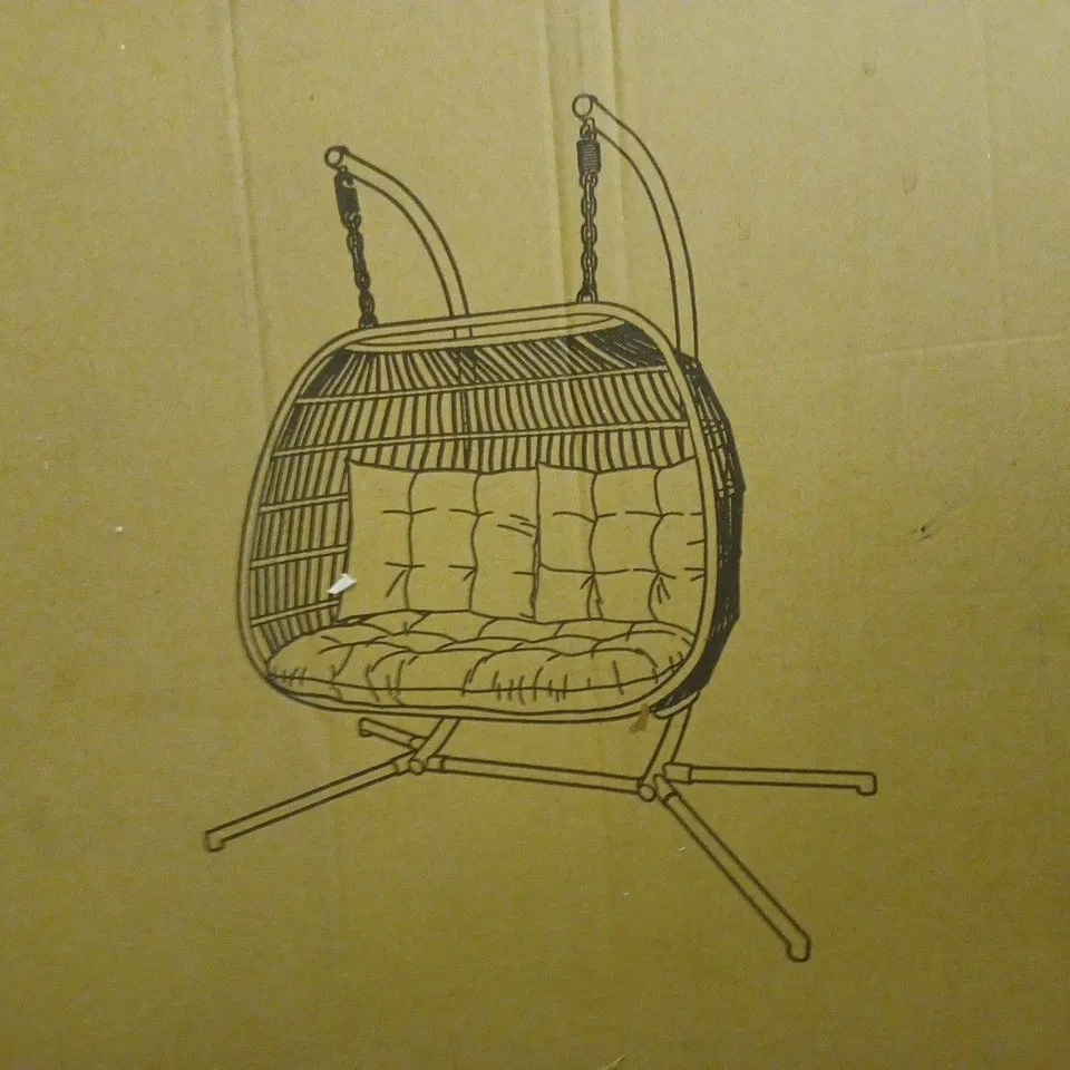 INNOVATORS FOLDING DOUBLE COCOON CHAIR - COLLECTION ONLY