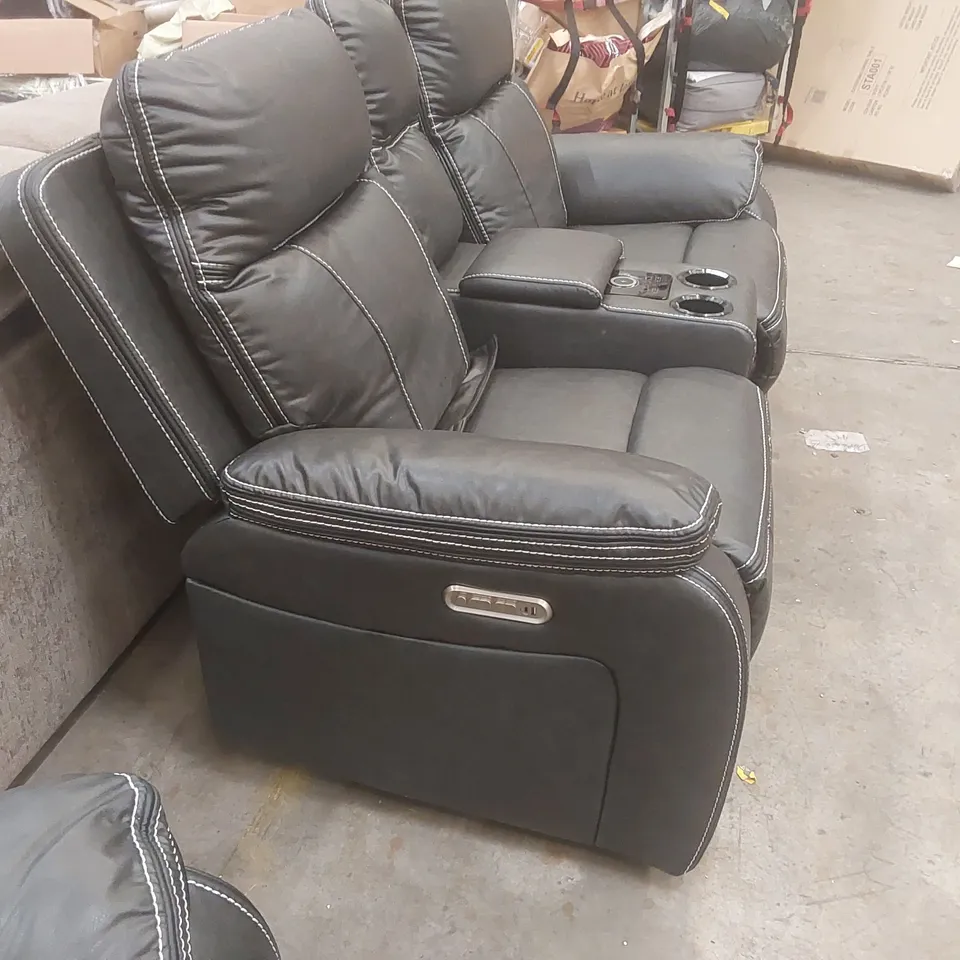 VINSON ELECTRIC RECLINER 2 SEATER SOFA AIR LEATHER WITH SPEAKERS & USB-C CHARGING