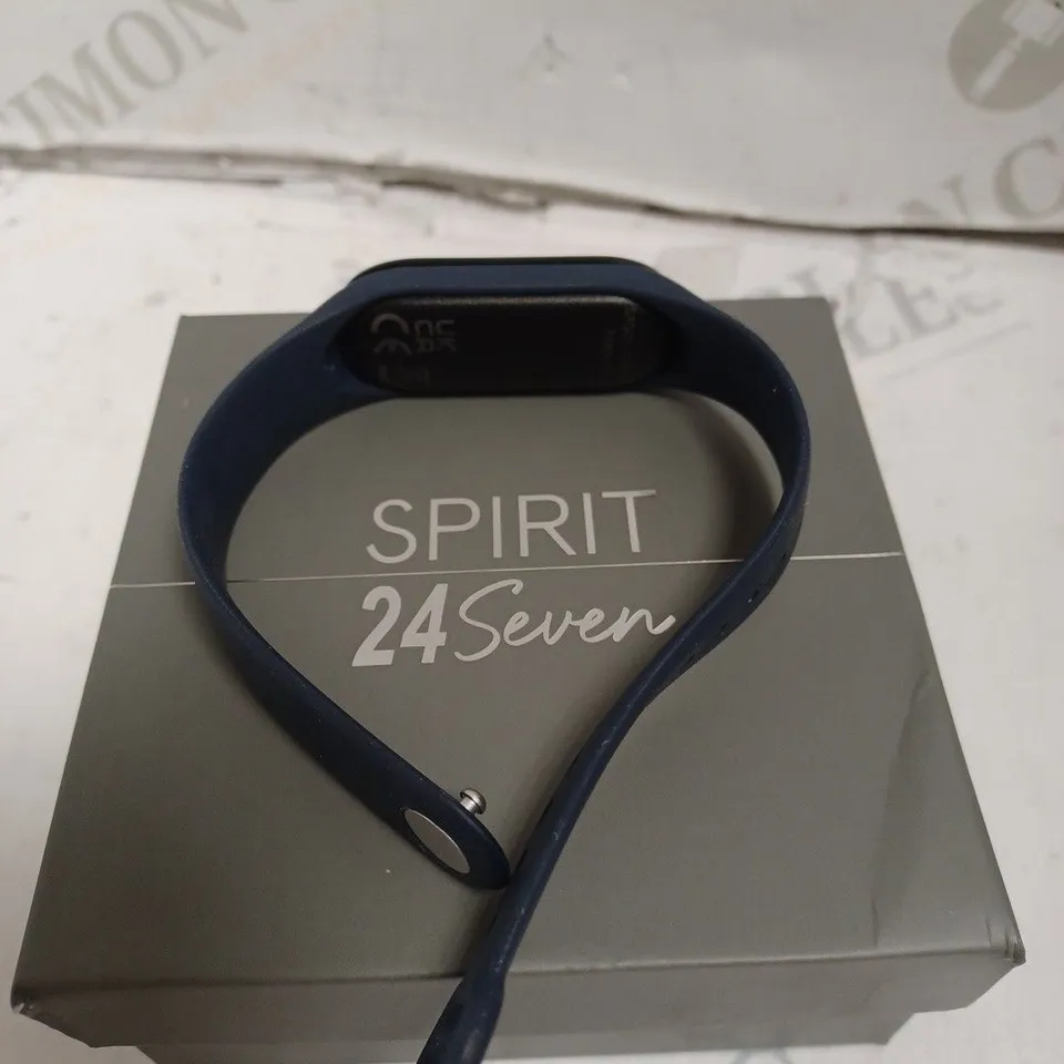 BOXED SPIRIT 24SEVEN WATCH SET - STAINLESS STEEL - BLUE SUNRAY DIAL - SILICONE ACTIVITY TRACKER - TOUCH SCREEN. 