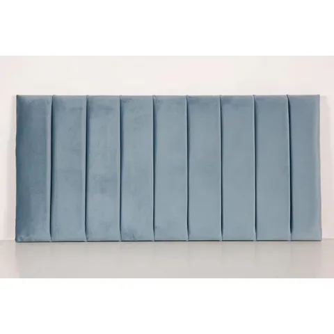 BOXED VERTICAL PANELLED UPHOLSTERED HEADBOARD IN PLUSH VELVET