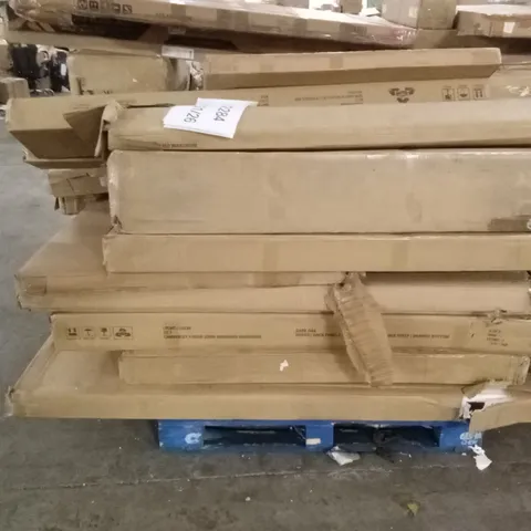 PALLET OF DESIGNER HOME FURNITURE PARTS AND PIECES; WARDROBE AND BED PARTS ETC