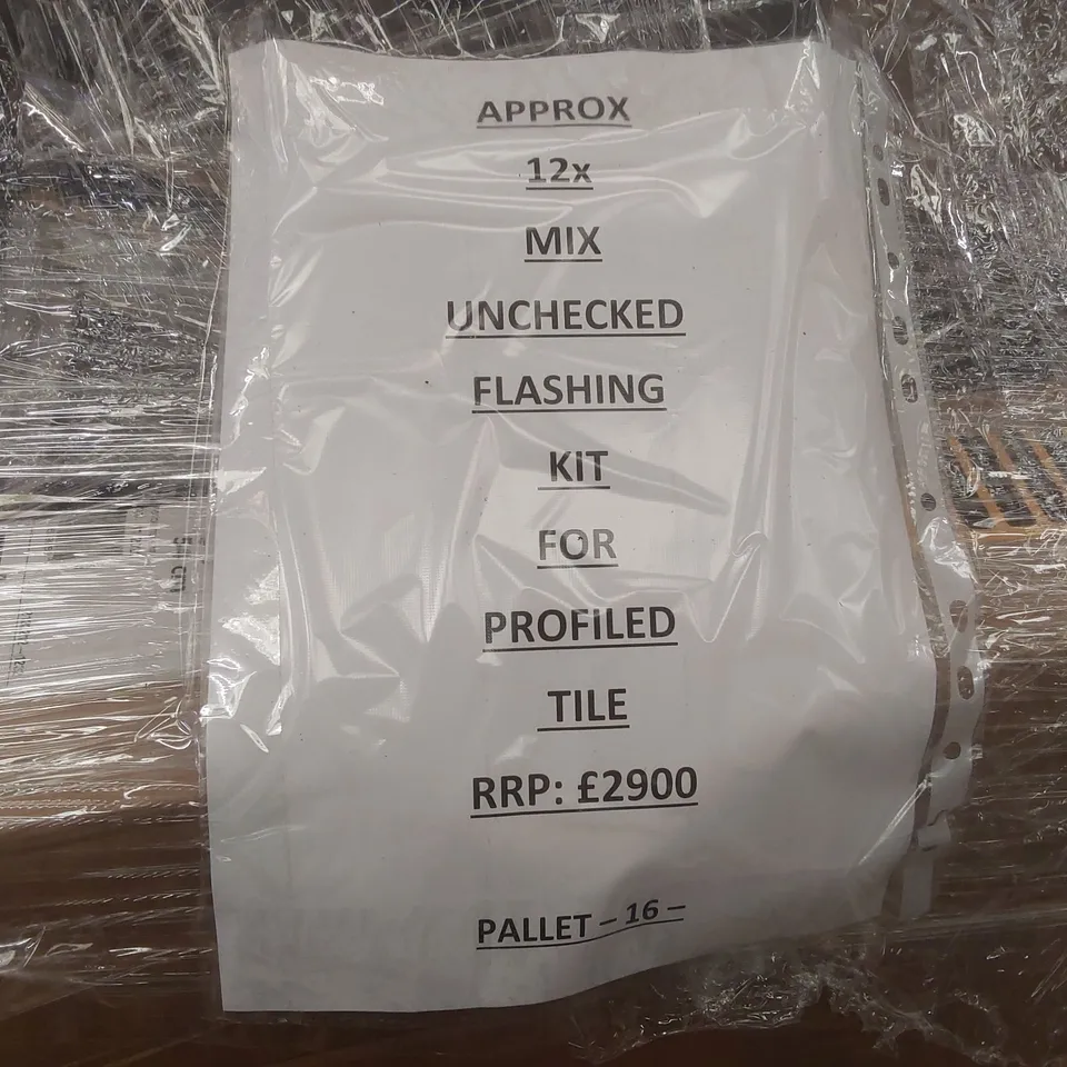 PALLET CONTAINING APPROXIMATELY 12X MIXED FLASHING KIT FOR PROFILED TILE