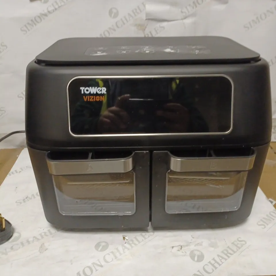 TOWER T17102, VORTX VIZION DUAL COMPARTMENT 11L AIR FRYER OVEN
