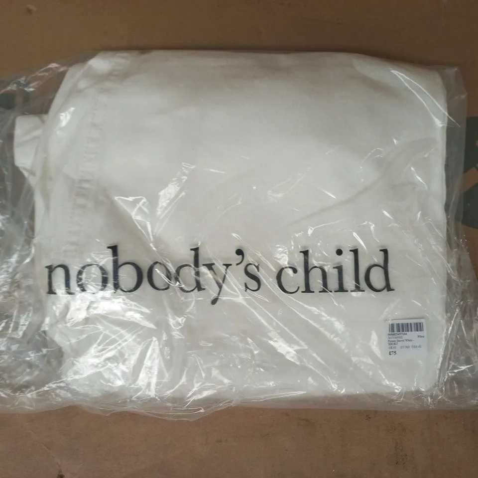 BAGGED NOBODY'S CHILD PUTNEY BARREL SHORTS IN WHITE SIZE UK 8S