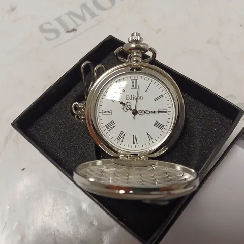 MENS EDISON POCKET WATCH WITH CHAIN β BRAND NEW IN BOX