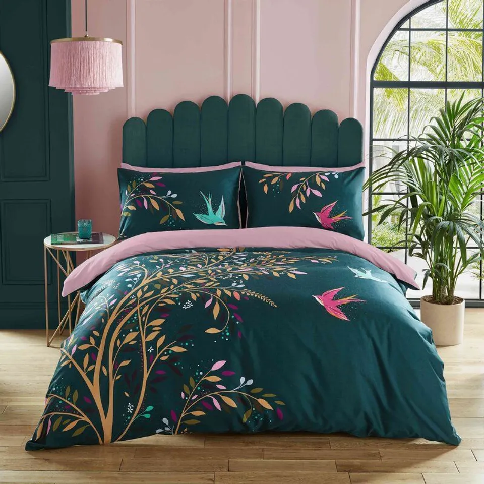 DANCING SWALLOWS 220 TC DUVET COVER SET - SINGLE