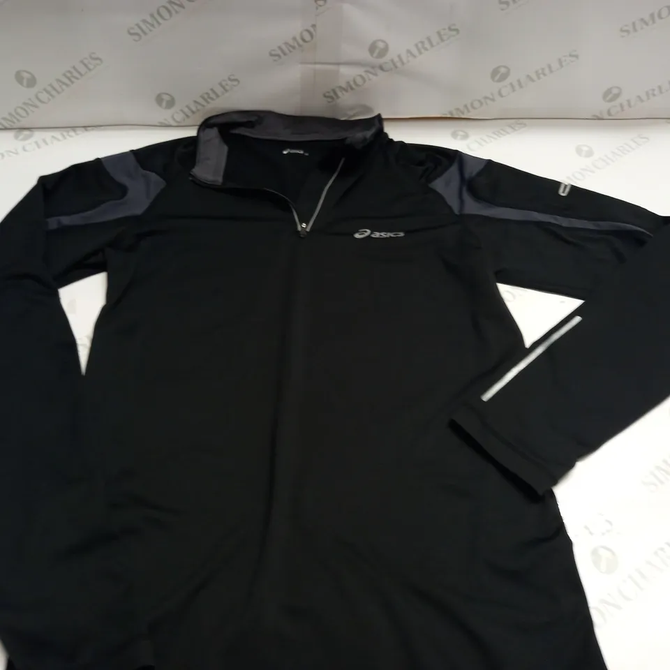 ASICS 1/4 ZIP BLACK LONG SLEEVE TOP - M