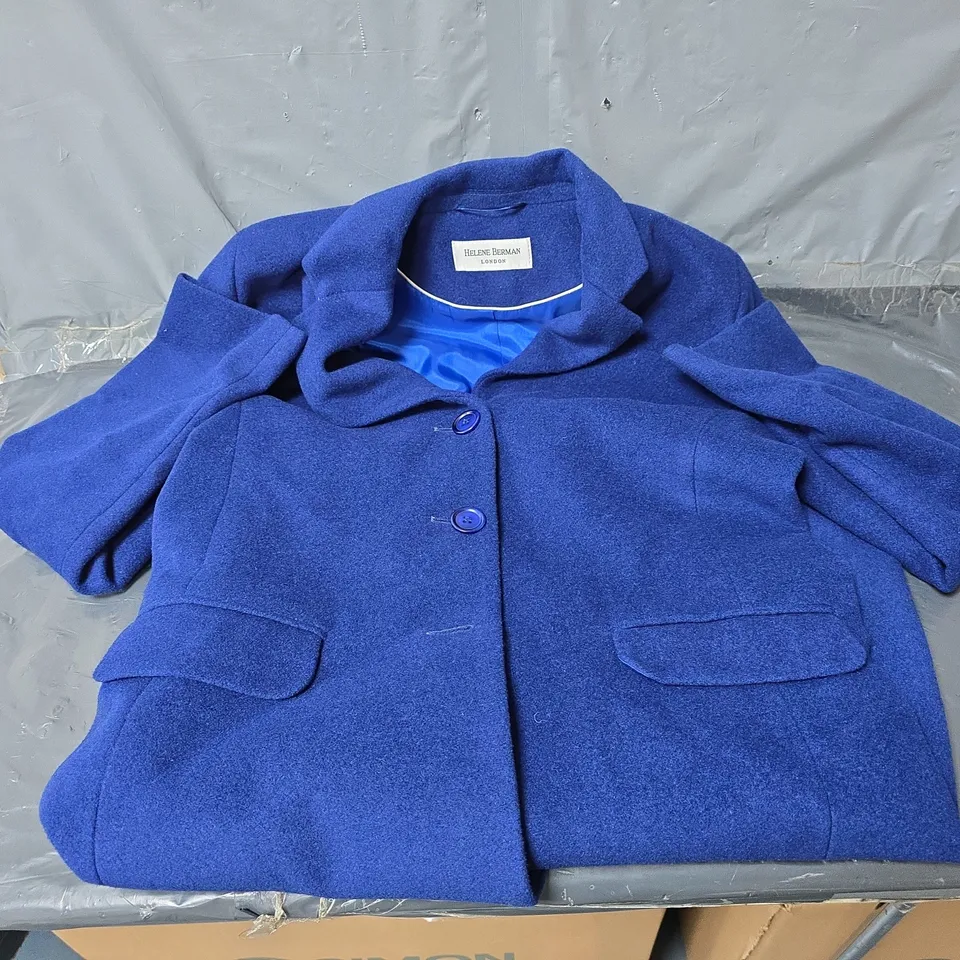 HELENE BERMAN NAVY LONGCOAT - SIZE UNSPECIFIED