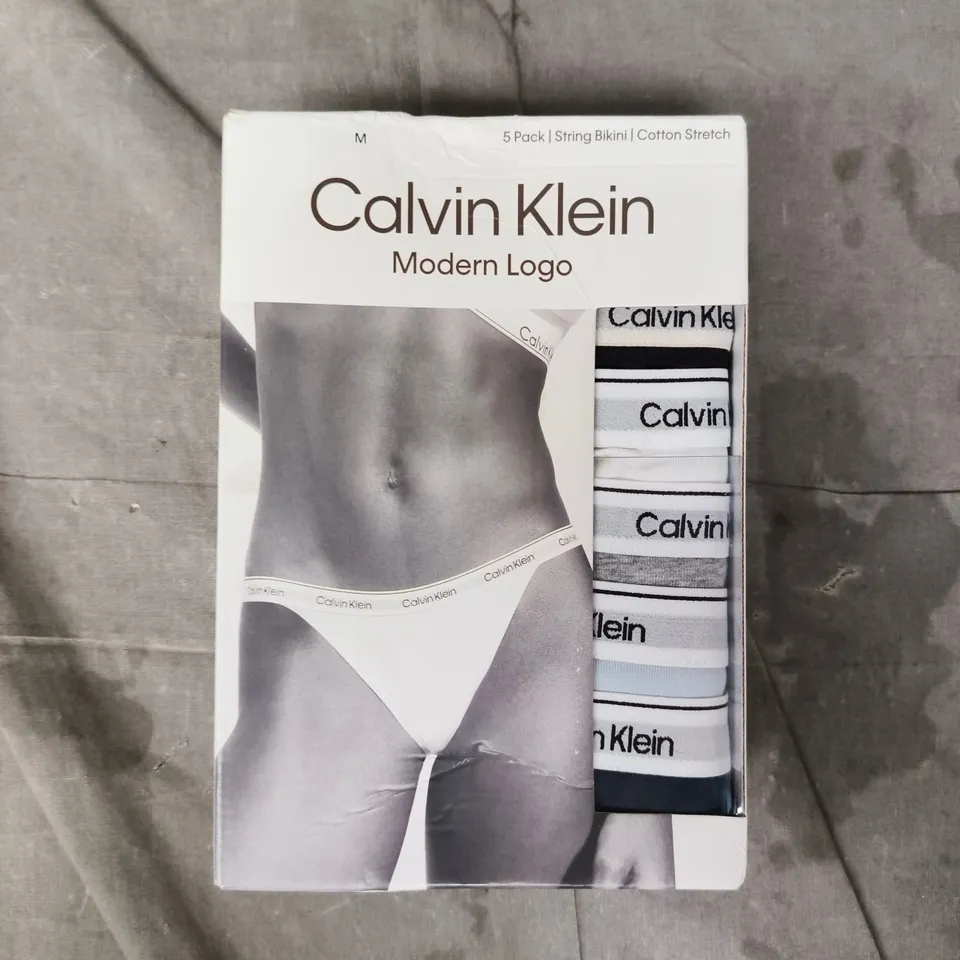 CALVIN KLEIN PACK OF 5 COTTON STRETCH STRING BIKINI SIZE MEDIUM
