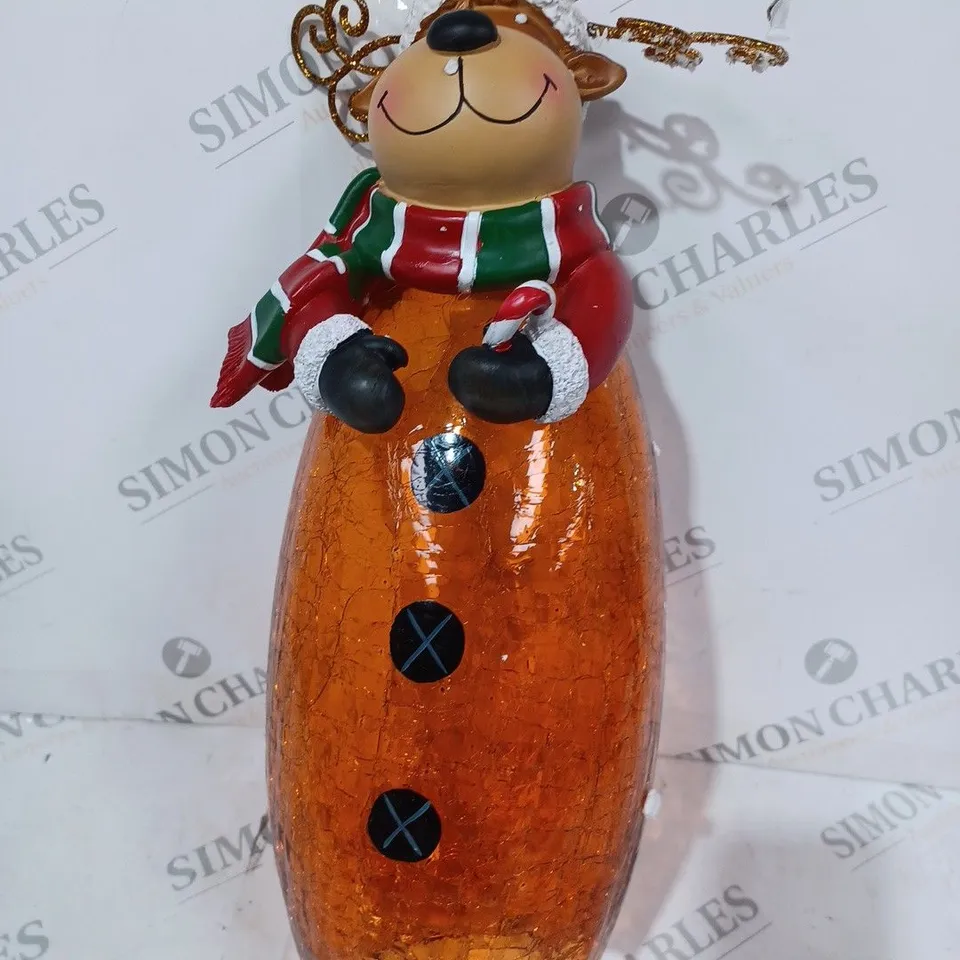 FESTIVE PRE-LIT LARGE GLASS CHRISTMAS CHARACTER - REINDEER (COLLECTION ONLY)