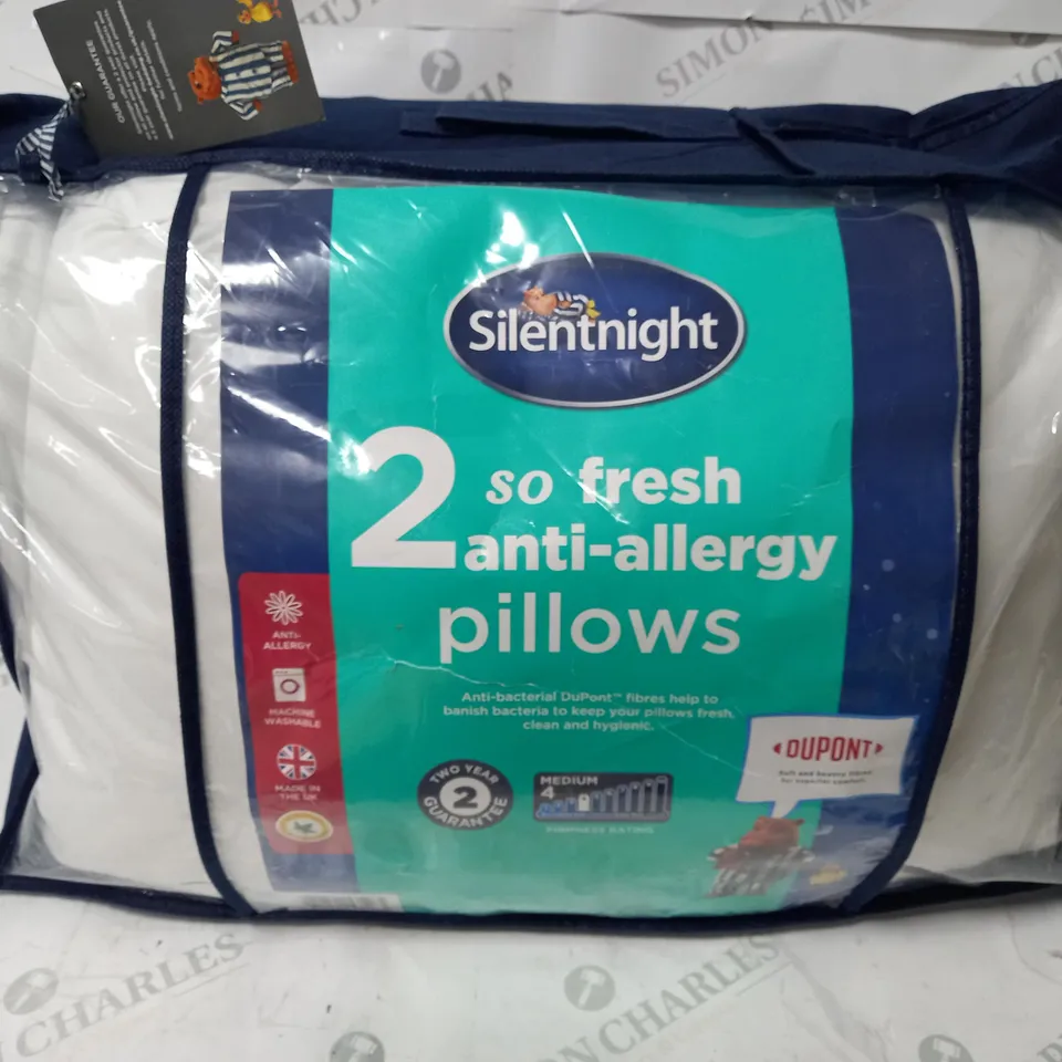 PACKAGED SILENT NIGHT SO FRESH ANTI ALLERGY PILLOW - 2 PCS. 