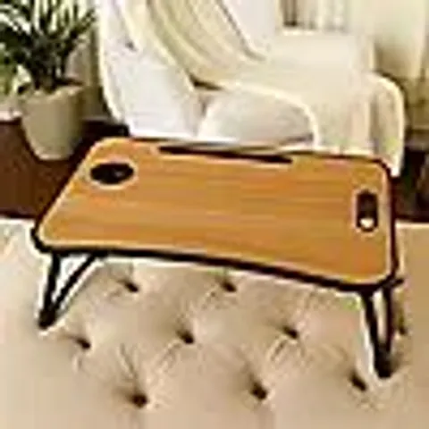 PORTABLE MULTIMEDIA TABLE W/ FOLDABLE LEGS, CUP & TABLET HOLDERS