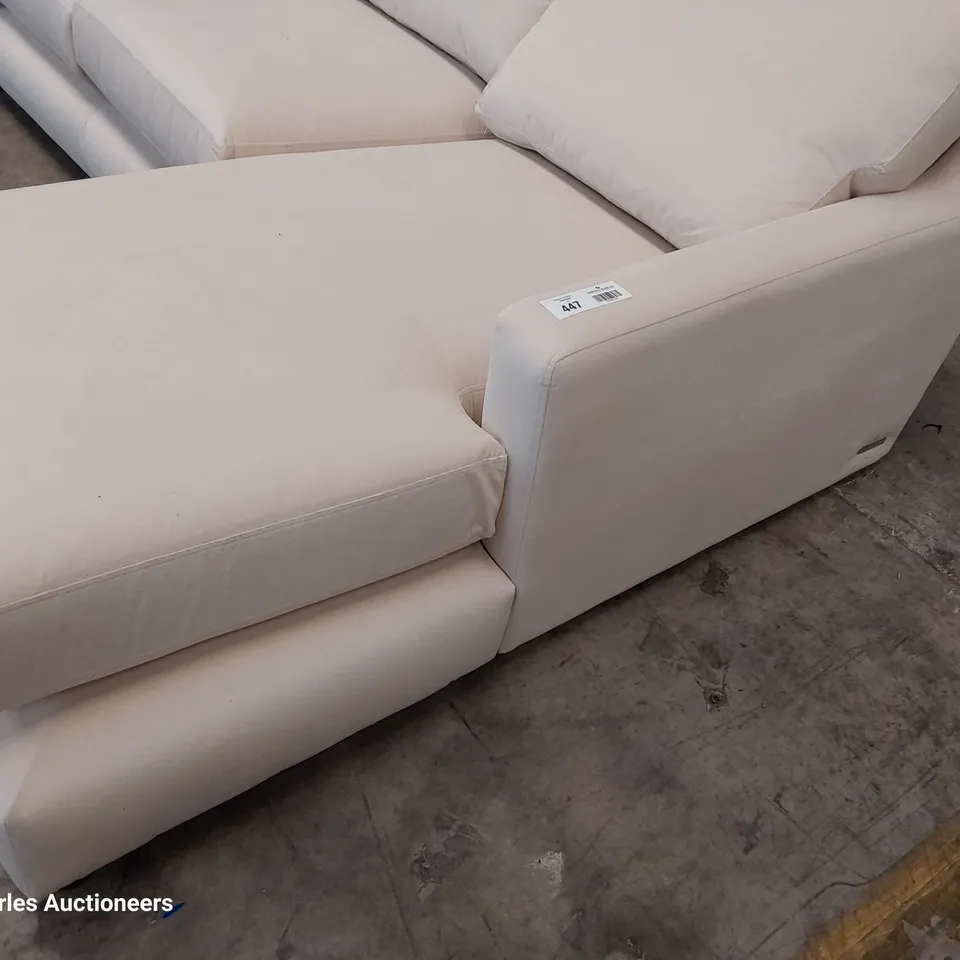 QUALITY BRITISH DESIGNER LOUNGE Co. ZOE CHAISE SOFA NATURAL FABRIC 