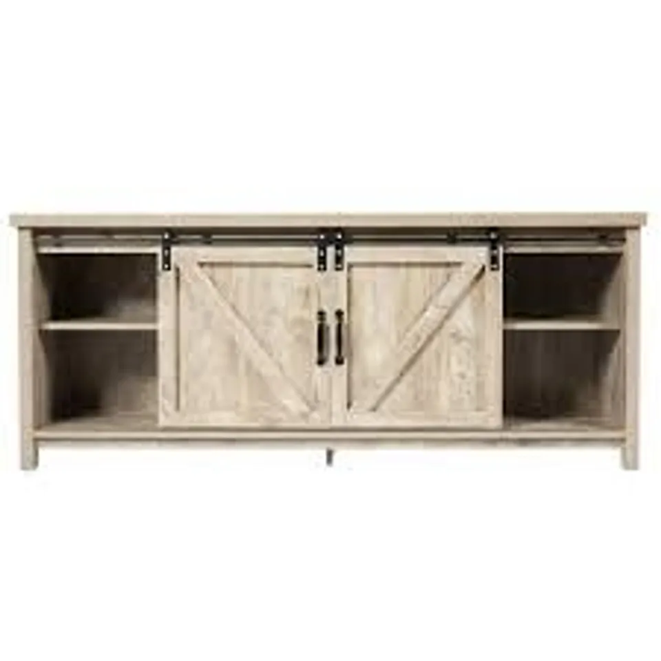 BOXED COSTWAY 2 DOOR 2 SHELF GREY TV UNIT - GREY