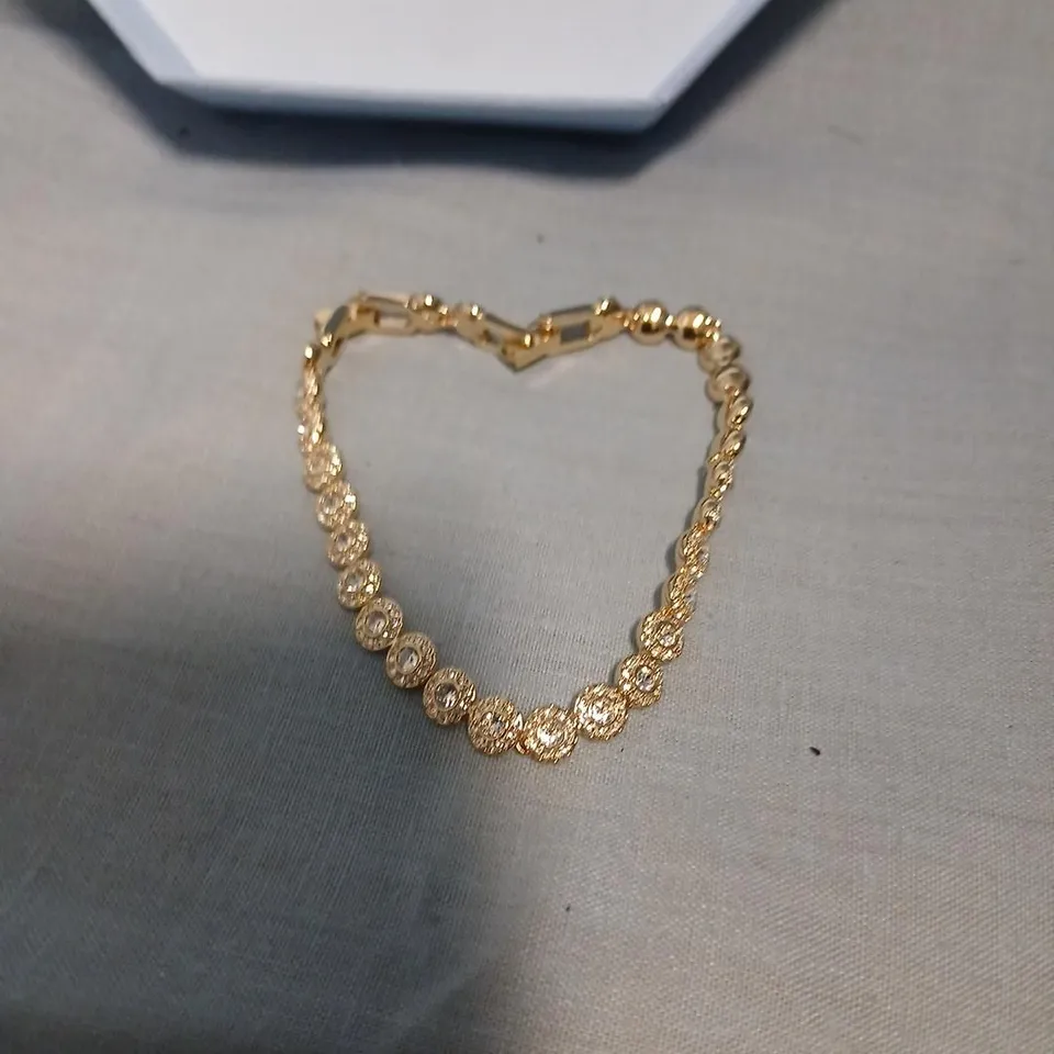 SWAROVSKI GOLD-TONE CRYSTAL DISC BRACELET