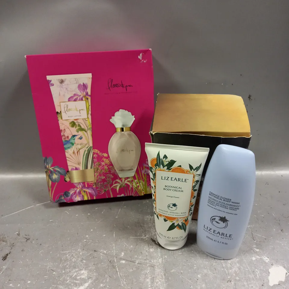 LOT OF 2 ASSORTED COSMETIC BOXSETS TO INCLUDE - M&S FLORENTYNA BODY & FRAGRANCE DUO AND LIZ EARLE BODY DUO