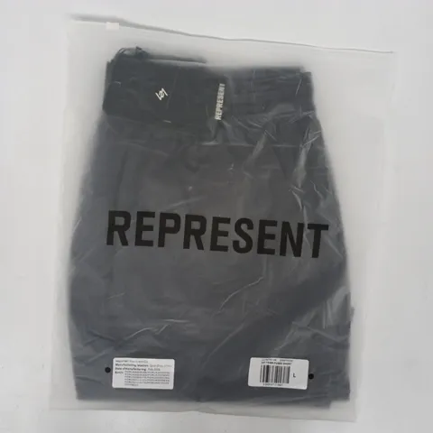 BAGGED REPRESENT 247 TEAM FUSED SHORTS IN GRAPHENE SIZE LARGE