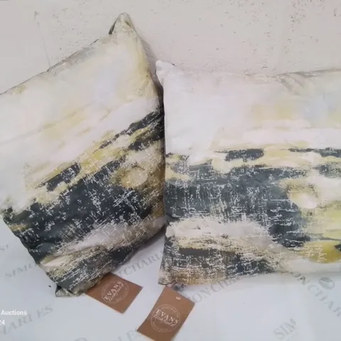 PAIR OF EVANS LICHFIELD WATERCOLOUR EFFECT COUNTRYSIDE SCATTER CUSHIONS