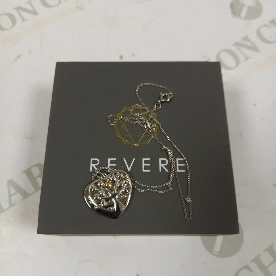 REVERE SILVER FAMILY HEART NECKLACE 