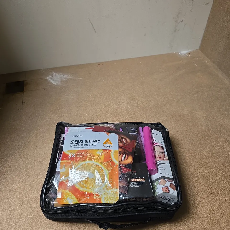 ANIE PRO MEDIUM POUCH AASORTED COSMETICS IN BLACK CASE 