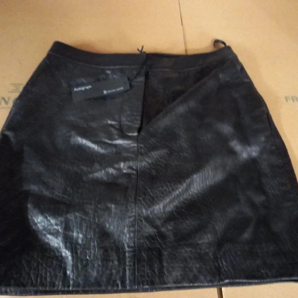 AUTOGRAPH GENUINE LEATHER SKIRT - UK 12