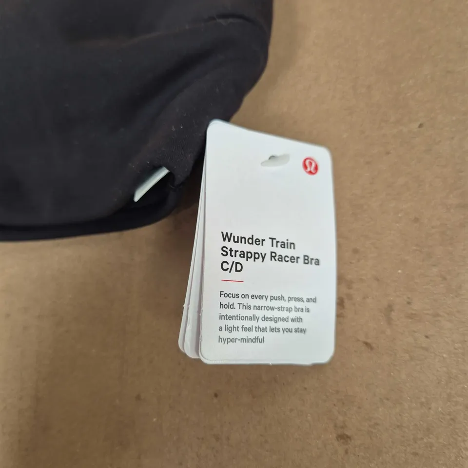 LULULEMON WUNDER TRAIN STRAPPY RACER BRA C/D – BLACK, UK 8 (US 4)