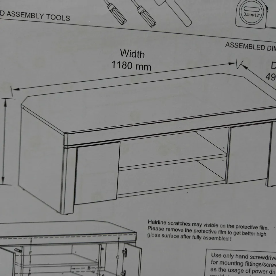 ATLANTIC GLOSS CORNER TV UNIT WITH LED LIGHT