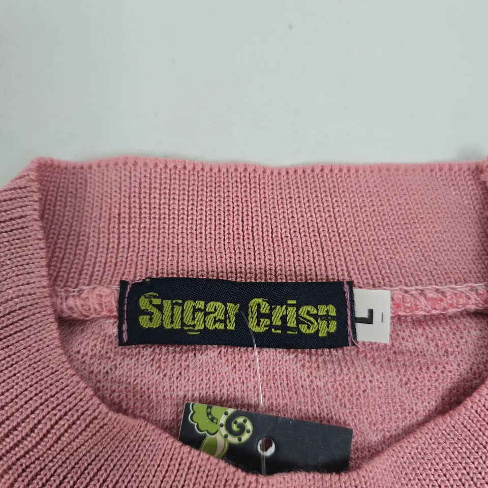 SUGAR CRISP PINK KNIT JUMPER – SIZE L