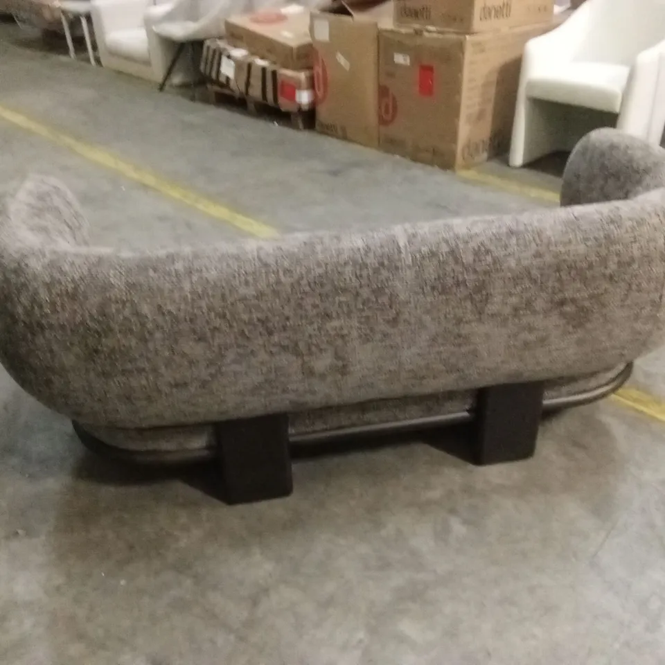 DANETTI FLORENCE MOCHA FABRIC WITH DARK WOOD 2 SEATER SOFA RRP £1099