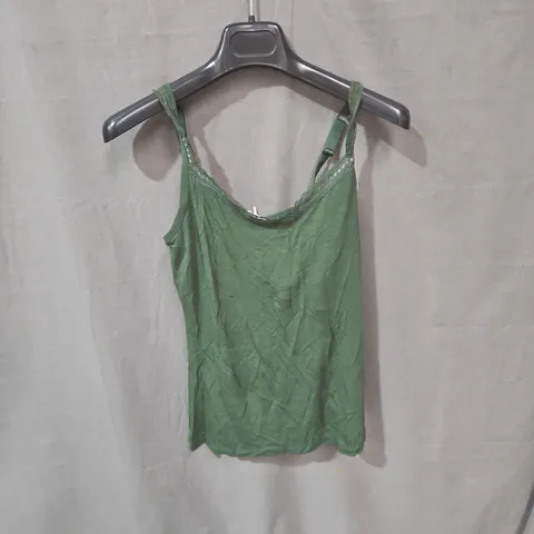 CYBERJAMMIES OLIVE GREEN JERSEY STRAPPY HIDDEN SUPPORT VEST – UK 10