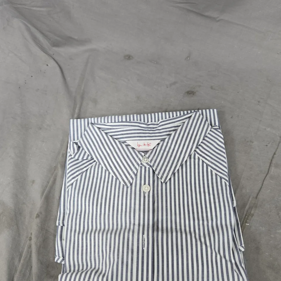 BEN DE LISI STRIPED BUTTON-DOWN SHIRT – UK 12 