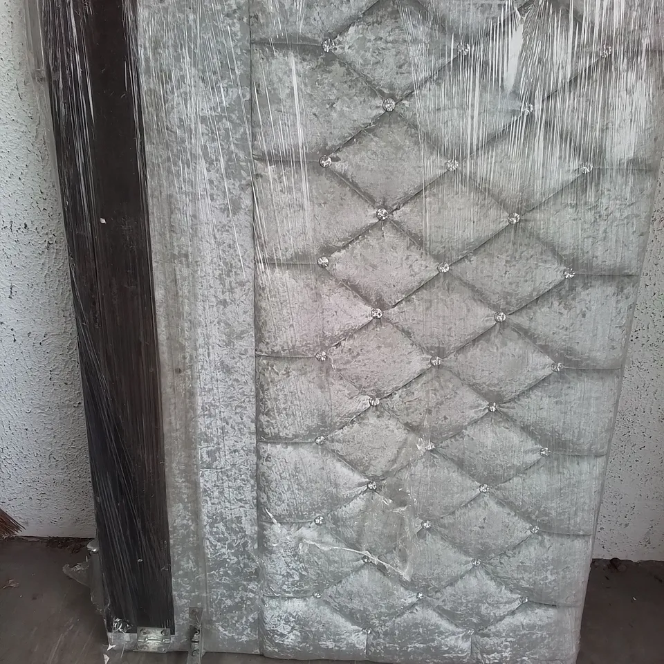 WRAPPED UPHOLSTERED 150CM WIDTH SILVER HEADBOARD 
