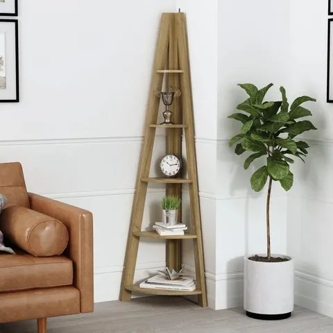 BOXED YARELI CORNER BOOKCASE OAK