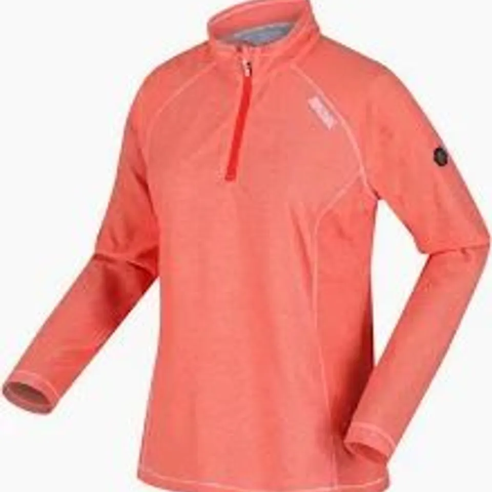 BRAND NEW REGATTA WOMENS MONTES HALF ZIP FLEECE TOP IN PEACH - UK 18