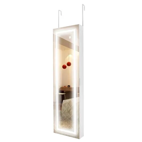 BOXED ARBUTUS WALL MOUNTED JEWELLERY ARMOIRE WITH MIRROR (1 BOX)