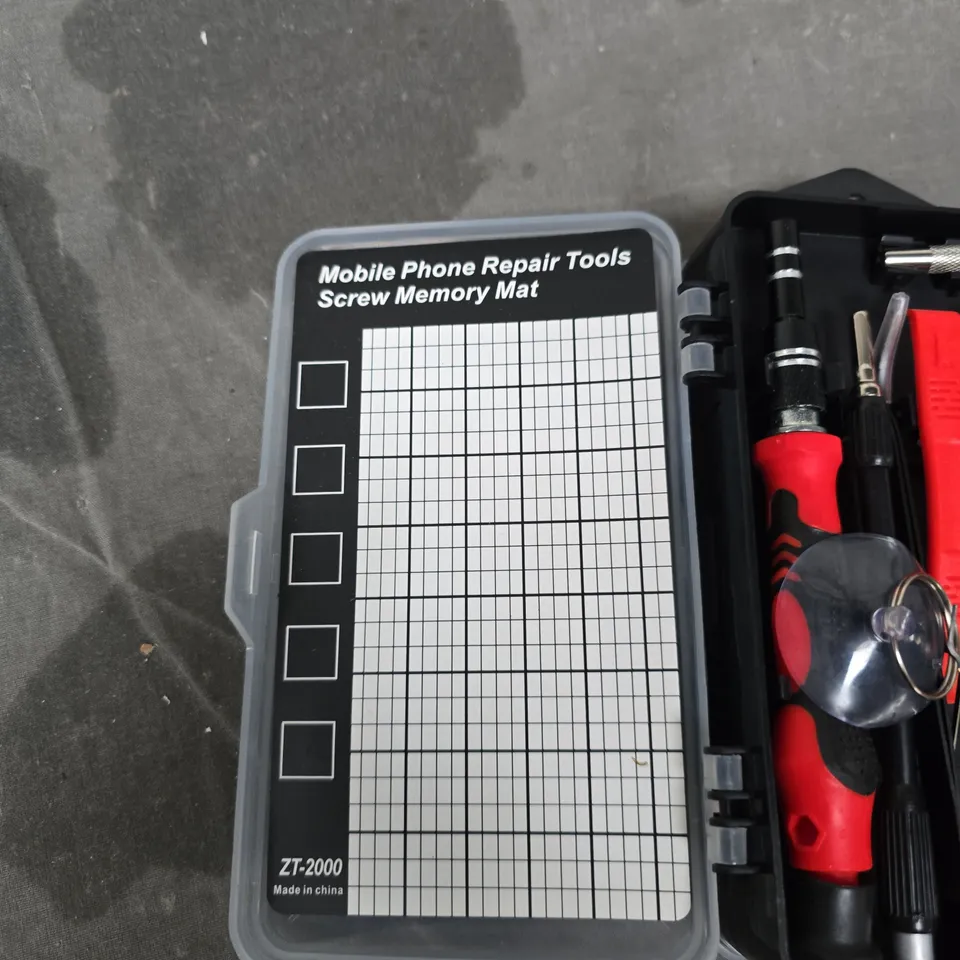 MOBILE PHONE REPAIR TOOLS KIT WITH SCREW MEMORY MAT (ZT-2000) – RED/BLACK CASE
