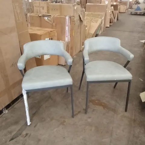 SET OF 2 FREYA PU LEATHER DINING CHAIRS