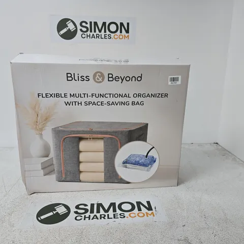 BLISS & BEYOND FLEXIBLE MULTI-FUNCTIONAL ORGANISER WITH SPACE-SAVING BAG