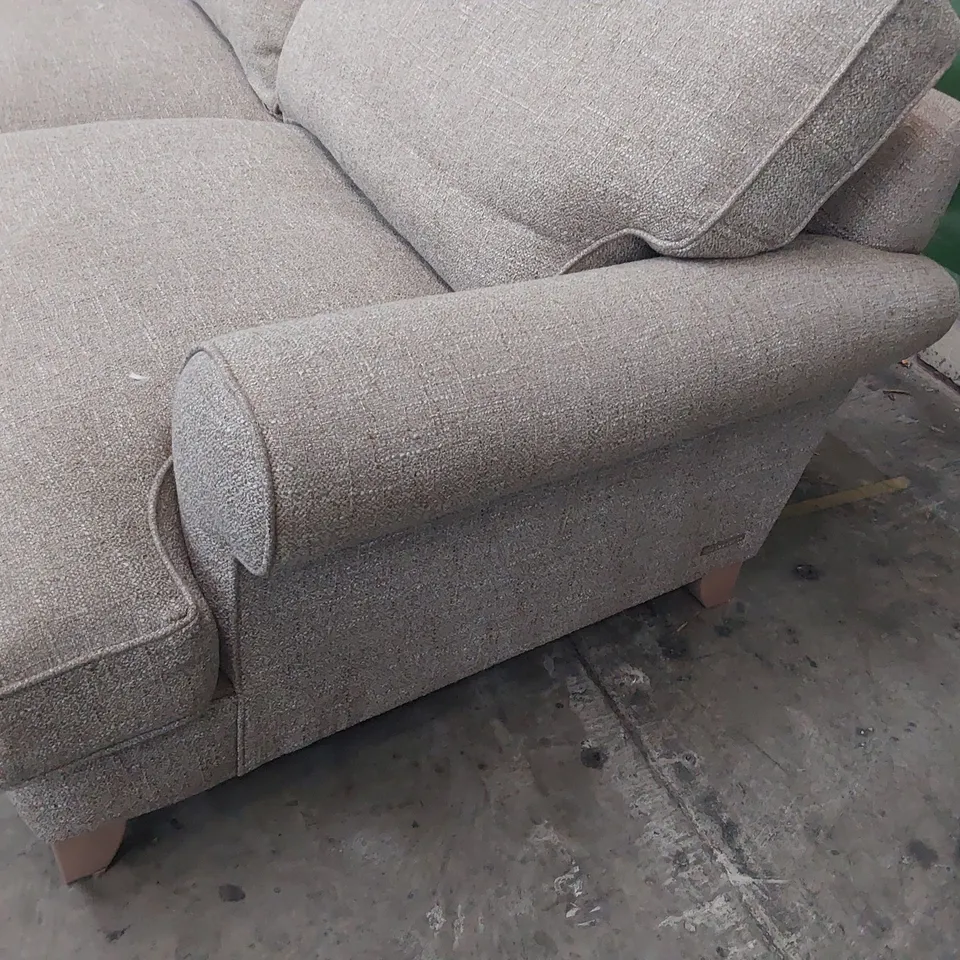 QUALITY BRITISH DESIGNER LOUNGE Co. FOUR SEATER SOFA BEIGE FABRIC