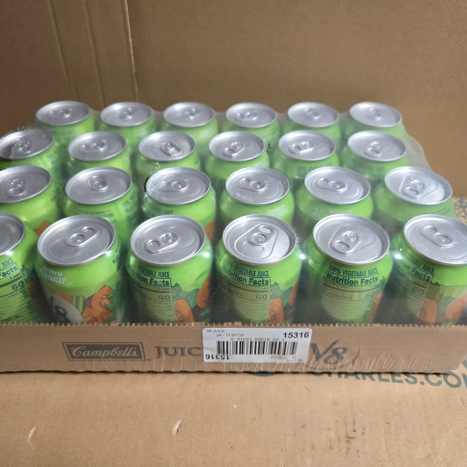 CAMPBELL'S V8 100% VEGETABLE JUICE – CASE OF 24 CANS (BOXED)