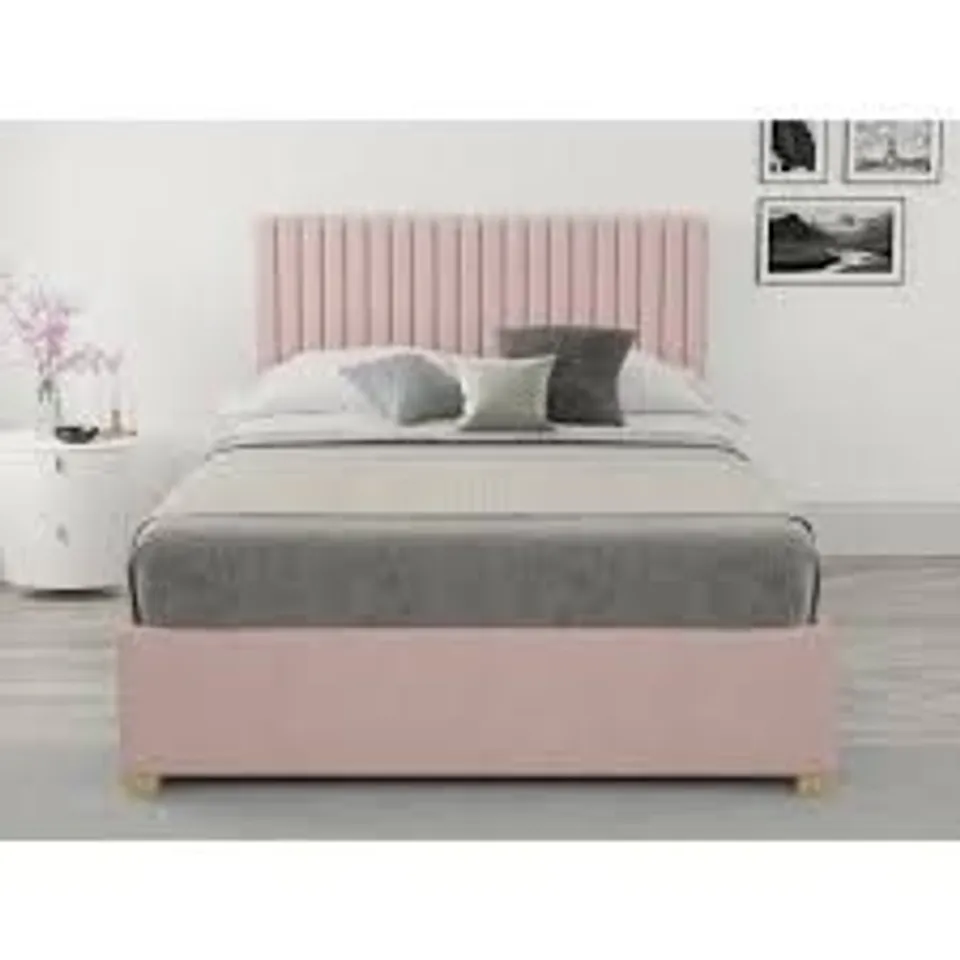 BOXED CHEVY UPHOLSTERED OTTOMAN STORAGE BED 180×200CM (2 BOXES)