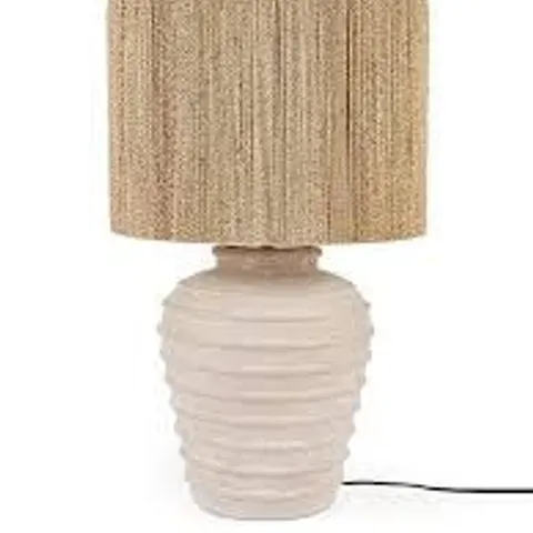 MK RIBBED CERAMIC URN TABLE LAMP