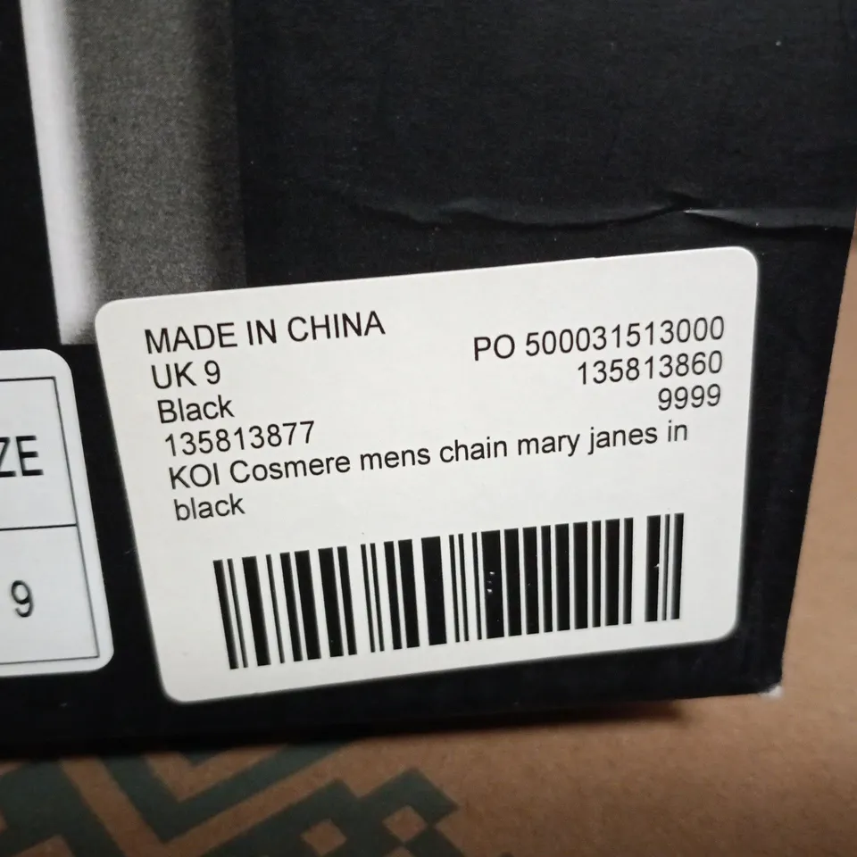 BOXED KOI COSMERE MENS CHAIN MARY JANE SHOES – BLACK, UK 9