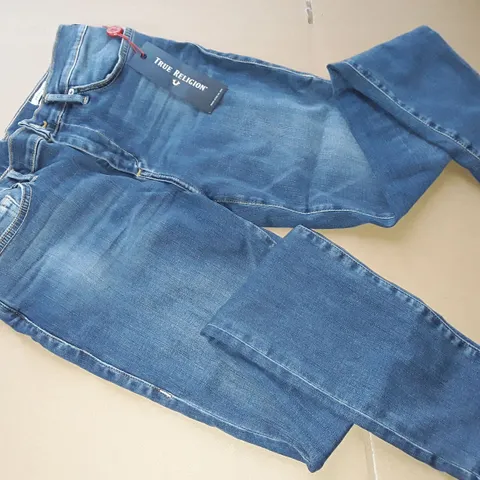 TRUE RELIGION HALLE MID RISE SUPER SKINNY JEANS - SIZE 28