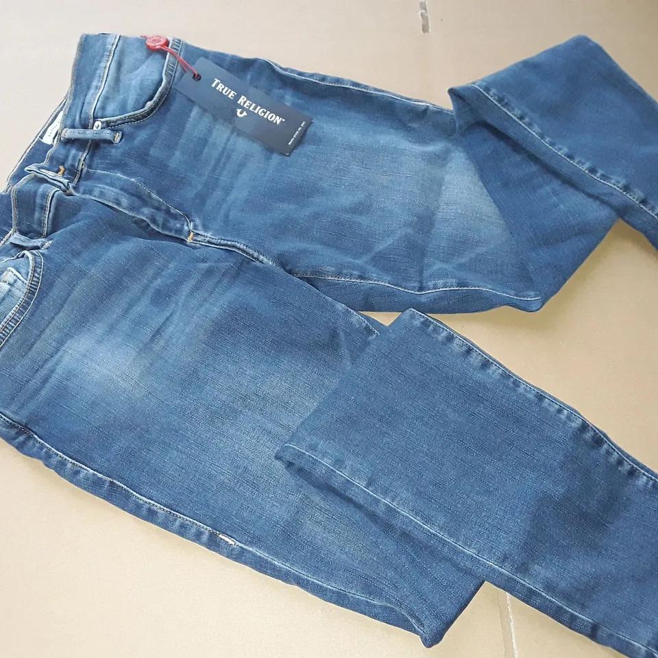 TRUE RELIGION HALLE MID RISE SUPER SKINNY JEANS - SIZE 28