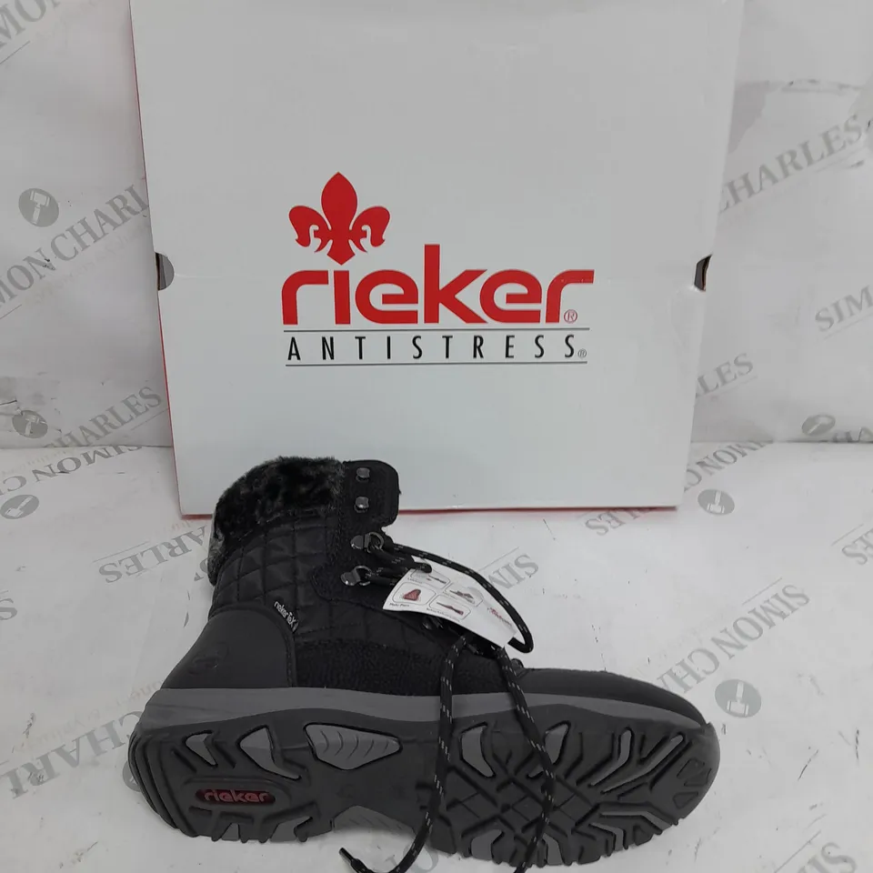 BOXED RIEKER BLACK WINTER HIKING BOOTS SIZE 6 